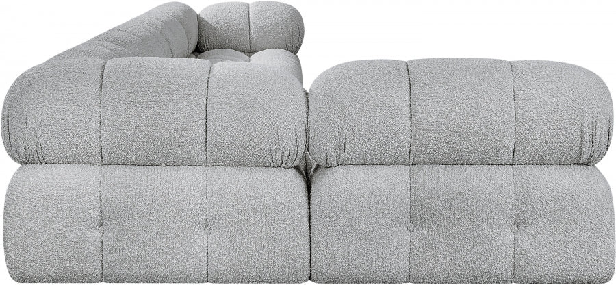 Ames Boucle Fabric Sectional Grey from Meridian - Luna Furniture