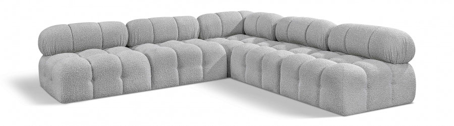 Ames Boucle Fabric Sectional Grey from Meridian - Luna Furniture