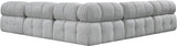 Ames Boucle Fabric Sectional Grey from Meridian - Luna Furniture