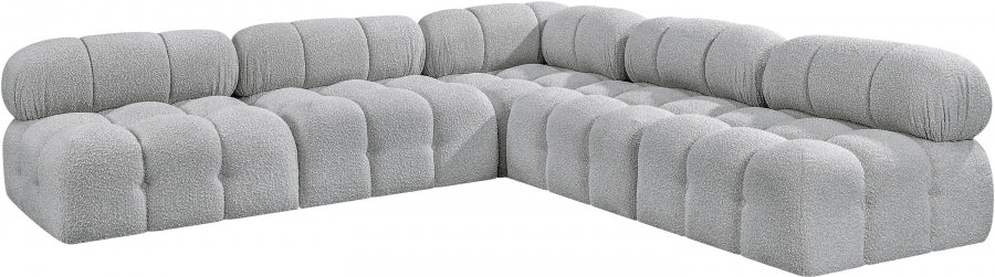 Ames Boucle Fabric Sectional Grey from Meridian - Luna Furniture