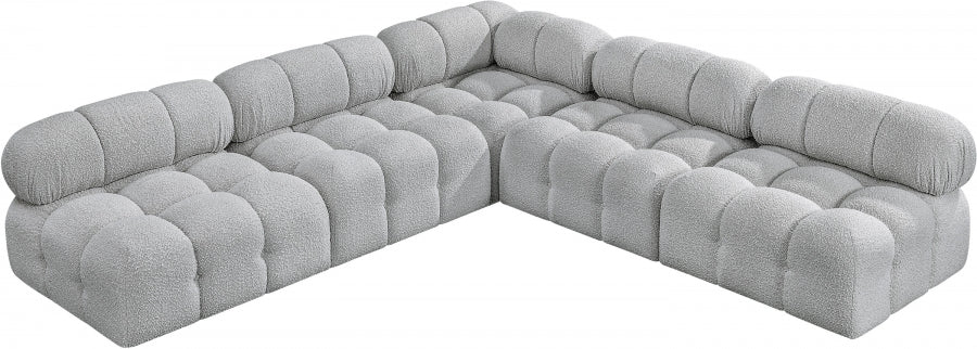 Ames Boucle Fabric Sectional Grey from Meridian - Luna Furniture