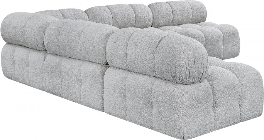 Ames Boucle Fabric Sectional Grey from Meridian - Luna Furniture