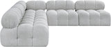 Ames Boucle Fabric Sectional Grey from Meridian - Luna Furniture