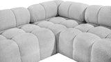 Ames Boucle Fabric Sectional Grey from Meridian - Luna Furniture