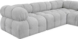 Ames Boucle Fabric Sectional Grey from Meridian - Luna Furniture