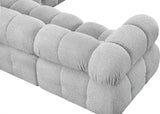 Ames Boucle Fabric Sectional Grey from Meridian - Luna Furniture