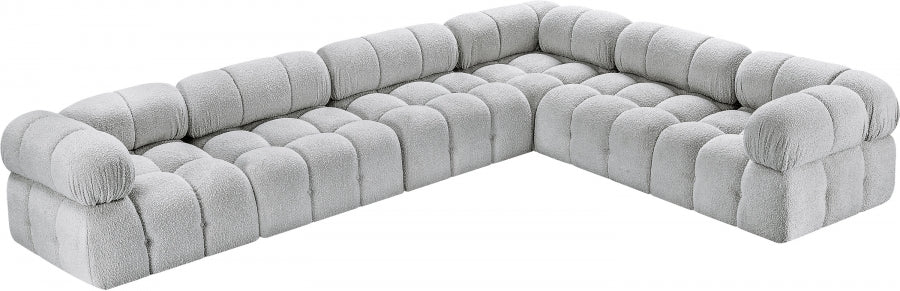 Ames Boucle Fabric Sectional Grey from Meridian - Luna Furniture