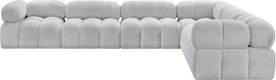 Ames Boucle Fabric Sectional Grey from Meridian - Luna Furniture