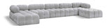 Ames Boucle Fabric Sectional Grey from Meridian - Luna Furniture