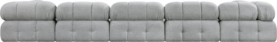 Ames Boucle Fabric Sectional Grey from Meridian - Luna Furniture