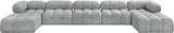 Ames Boucle Fabric Sectional Grey from Meridian - Luna Furniture