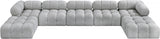 Ames Boucle Fabric Sectional Grey from Meridian - Luna Furniture