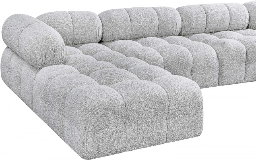 Ames Boucle Fabric Sectional Grey from Meridian - Luna Furniture