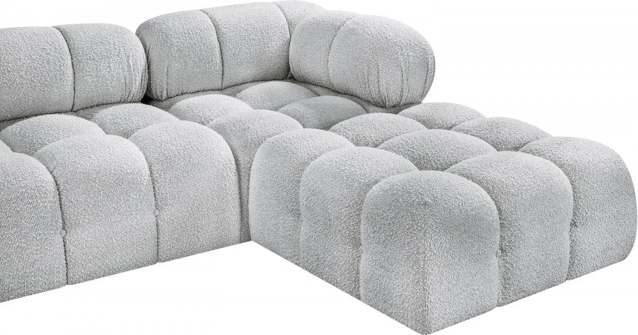 Ames Boucle Fabric Sectional Grey from Meridian - Luna Furniture