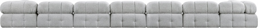 Ames Boucle Fabric Sectional Grey from Meridian - Luna Furniture