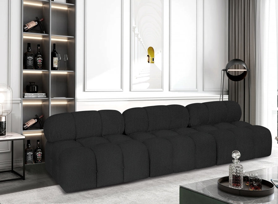 Ames Boucle Fabric Sofa Black from Meridian - Luna Furniture