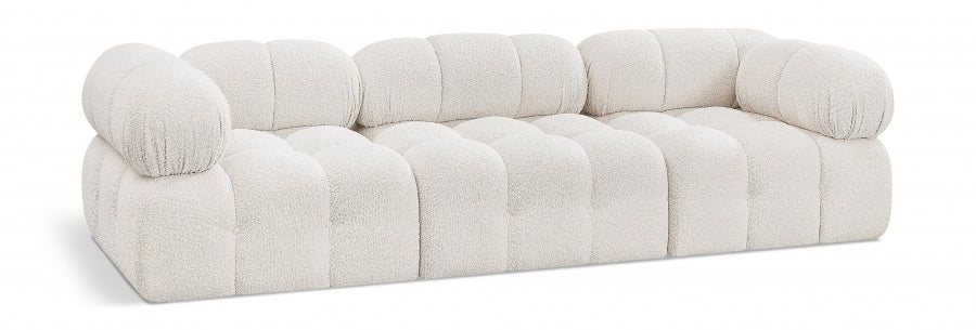 Ames Boucle Fabric Sofa Cream from Meridian - Luna Furniture