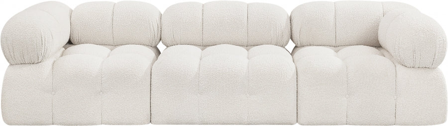 Ames Boucle Fabric Sofa Cream from Meridian - Luna Furniture