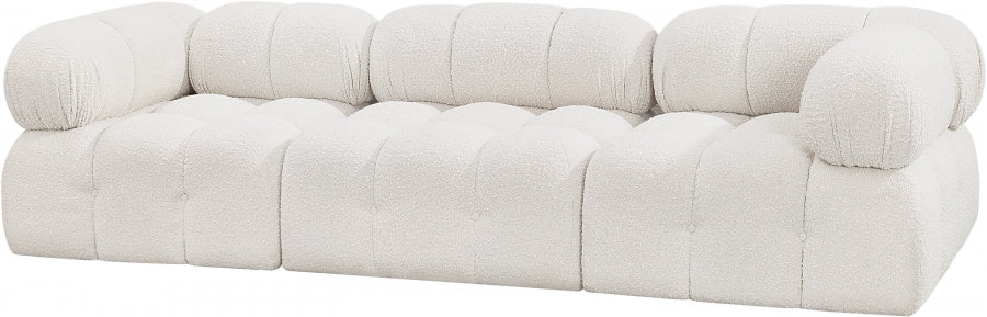 Ames Boucle Fabric Sofa Cream from Meridian - Luna Furniture