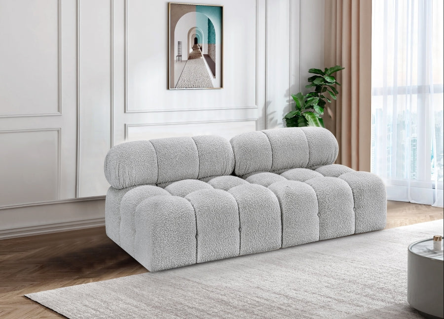 Ames Boucle Fabric Sofa Grey from Meridian - Luna Furniture