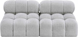 Ames Boucle Fabric Sofa Grey from Meridian - Luna Furniture