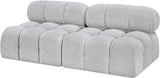 Ames Boucle Fabric Sofa Grey from Meridian - Luna Furniture