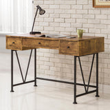 Analiese Antique Nutmeg/Black 3-Drawer Writing Desk from Coaster - Luna Furniture