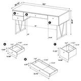 Analiese Antique Nutmeg 4-Drawer Writing Desk from Coaster - Luna Furniture