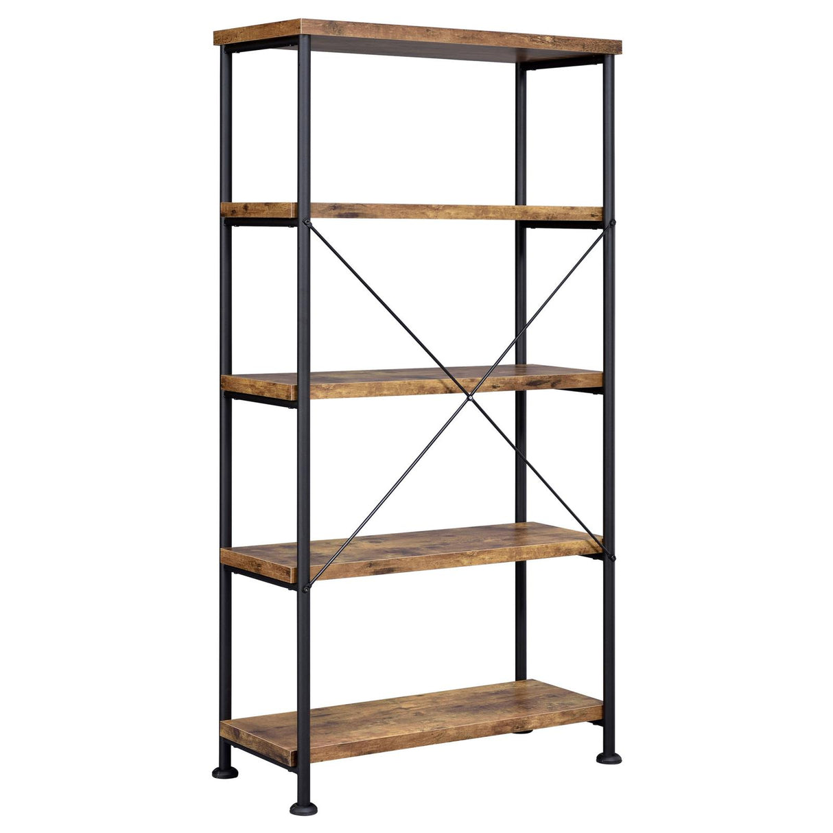 Analiese Antique Nutmeg 4-Shelf Bookcase from Coaster - Luna Furniture