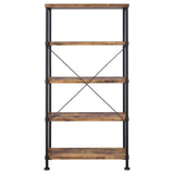 Analiese Antique Nutmeg 4-Shelf Bookcase from Coaster - Luna Furniture