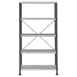 Analiese Gray Driftwood 4-Shelf Bookcase from Coaster - Luna Furniture