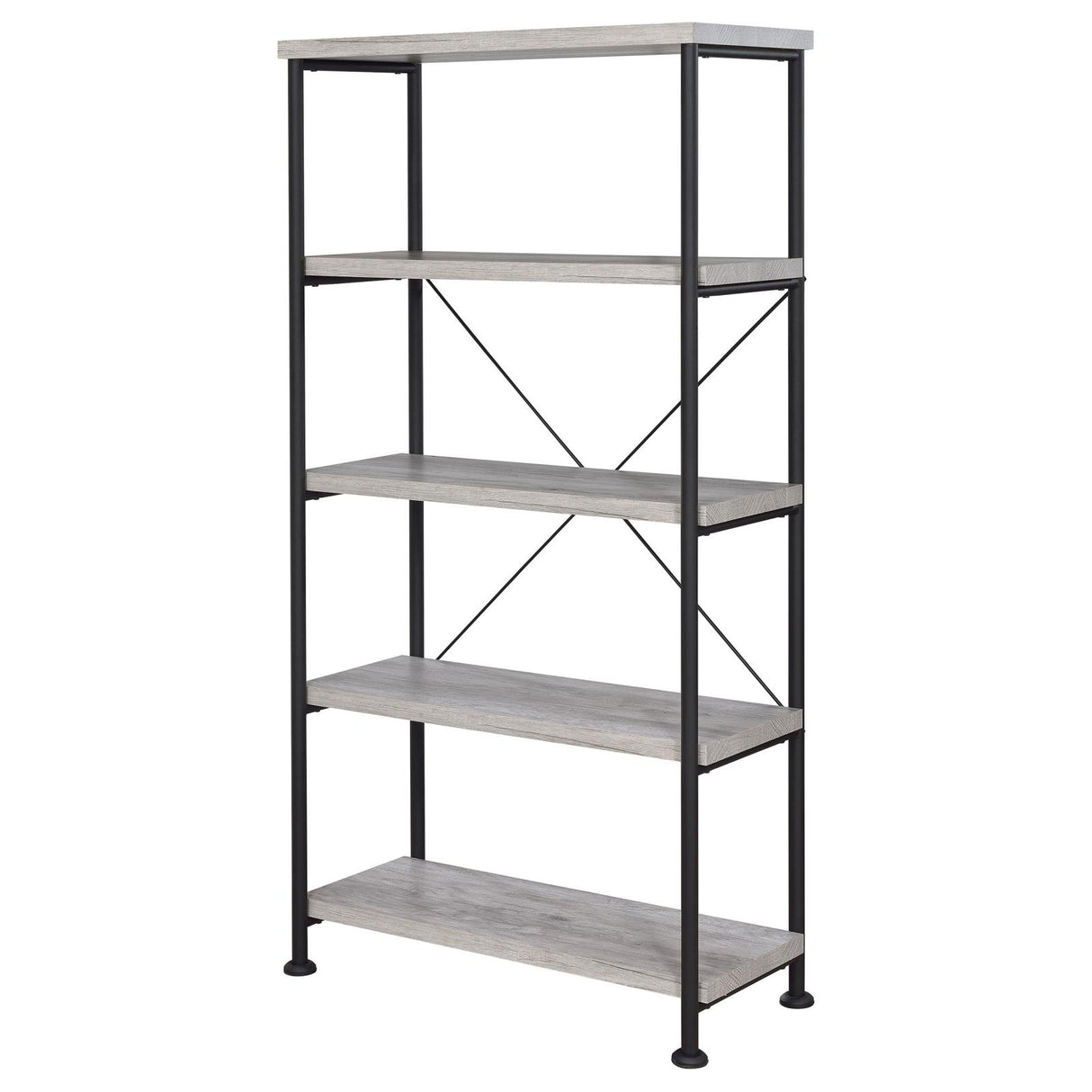 Analiese Gray Driftwood 4-Shelf Bookcase from Coaster - Luna Furniture