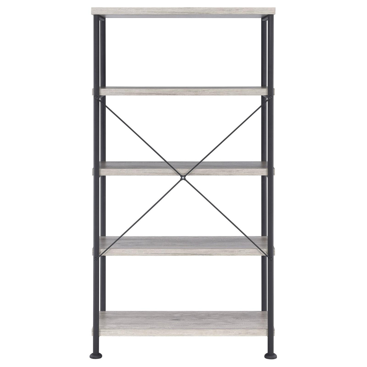 Analiese Gray Driftwood 4-Shelf Bookcase from Coaster - Luna Furniture