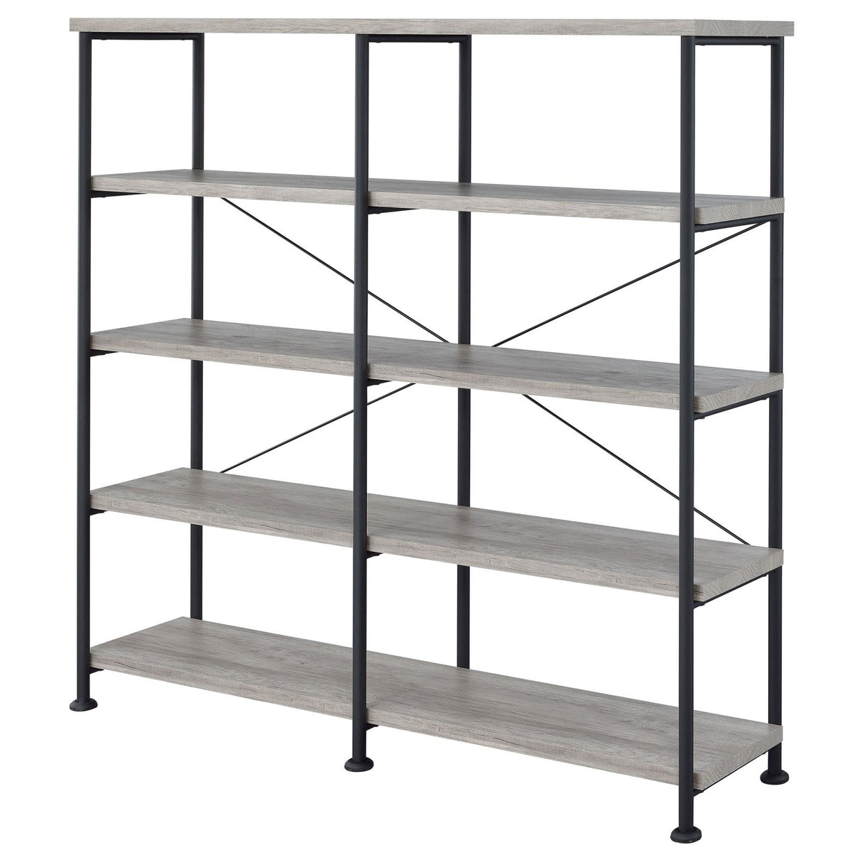 Analiese Gray Driftwood 4-Shelf Open Bookcase from Coaster - Luna Furniture