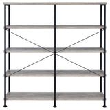 Analiese Gray Driftwood 4-Shelf Open Bookcase from Coaster - Luna Furniture