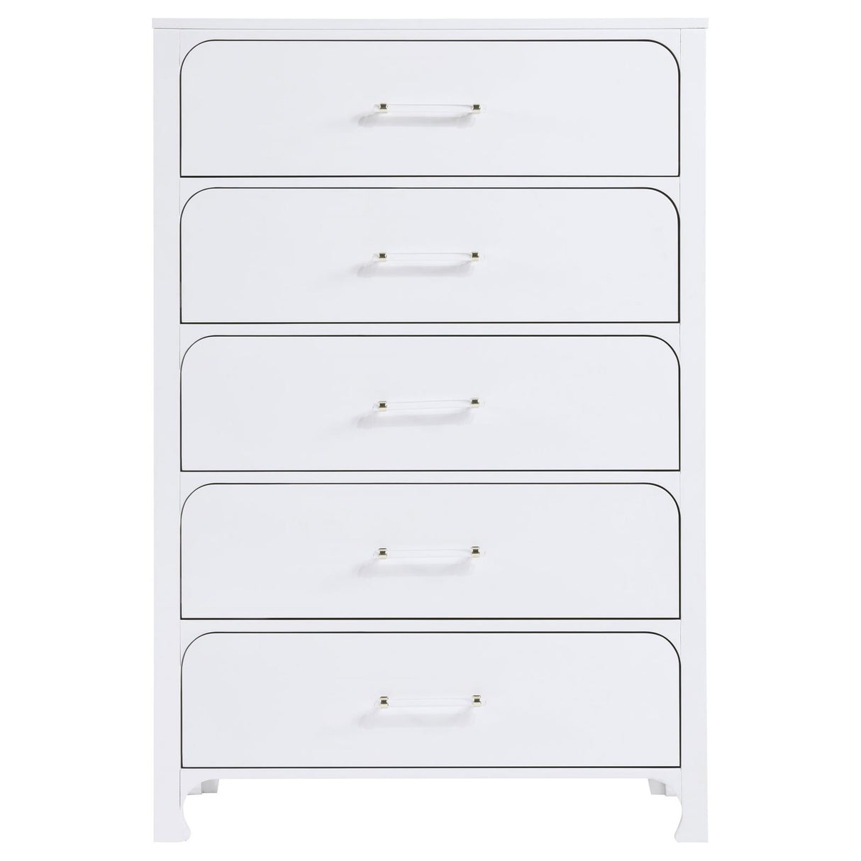 Anastasia 5-drawer Bedroom Chest Pearl White from Coaster - Luna Furniture