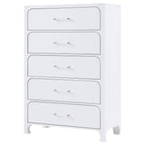 Anastasia 5-drawer Bedroom Chest Pearl White from Coaster - Luna Furniture