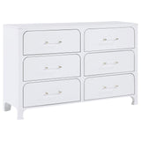 Anastasia 6-drawer Bedroom Dresser Pearl White from Coaster - Luna Furniture