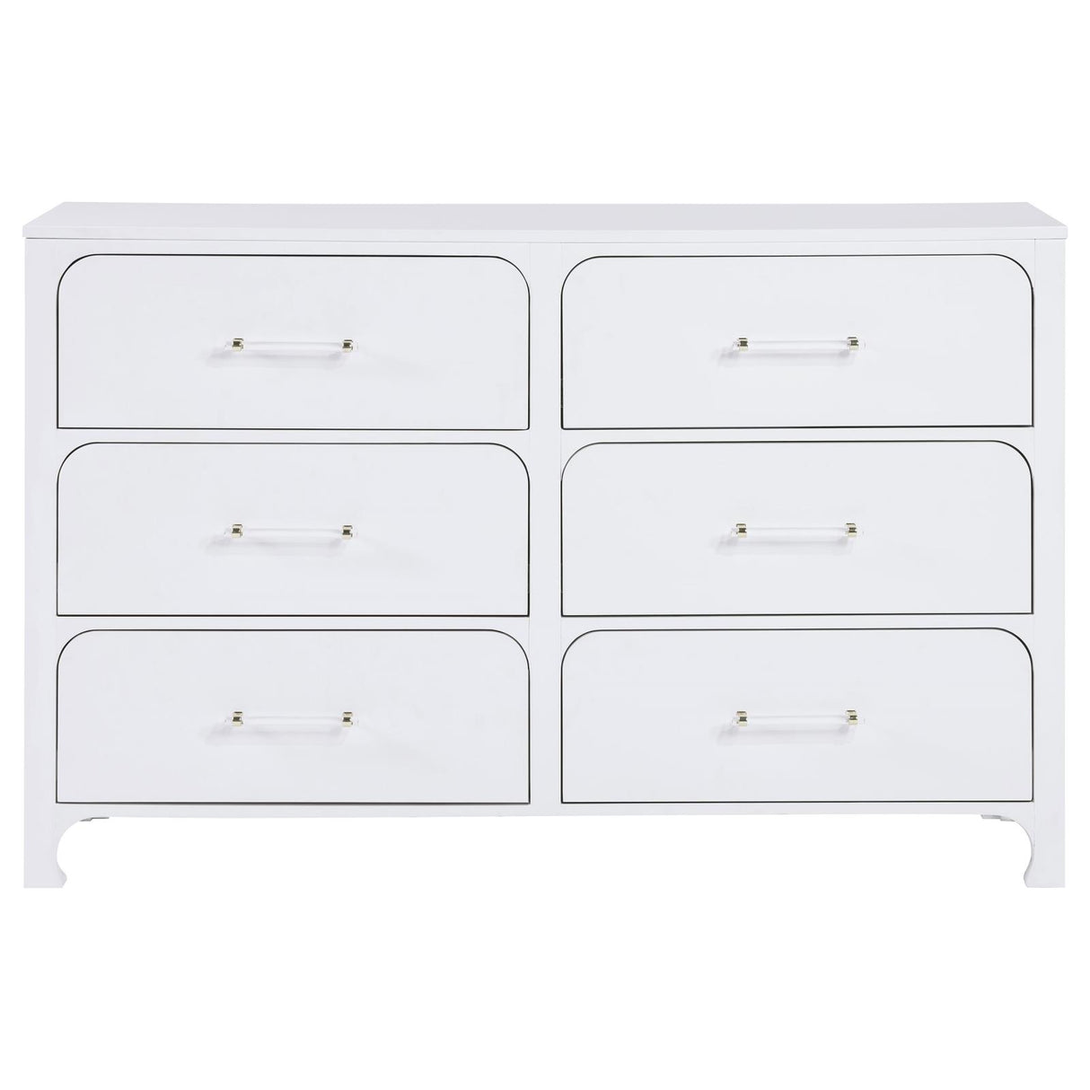 Anastasia 6-drawer Bedroom Dresser Pearl White from Coaster - Luna Furniture