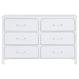 Anastasia 6-drawer Bedroom Dresser Pearl White from Coaster - Luna Furniture