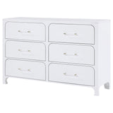 Anastasia 6-drawer Bedroom Dresser Pearl White from Coaster - Luna Furniture