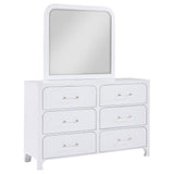 Anastasia Pearl White 6-Drawer Bedroom Dresser with Mirror from Coaster - Luna Furniture