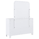 Anastasia Pearl White 6-Drawer Bedroom Dresser with Mirror from Coaster - Luna Furniture