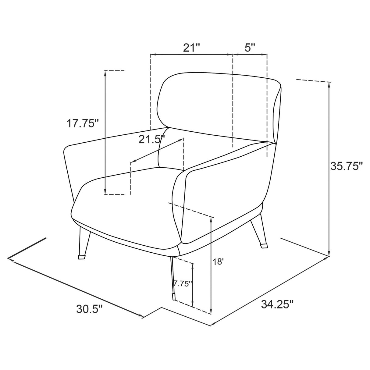 Andrea Blue Heavy Duty High Back Accent Chair from Coaster - Luna Furniture