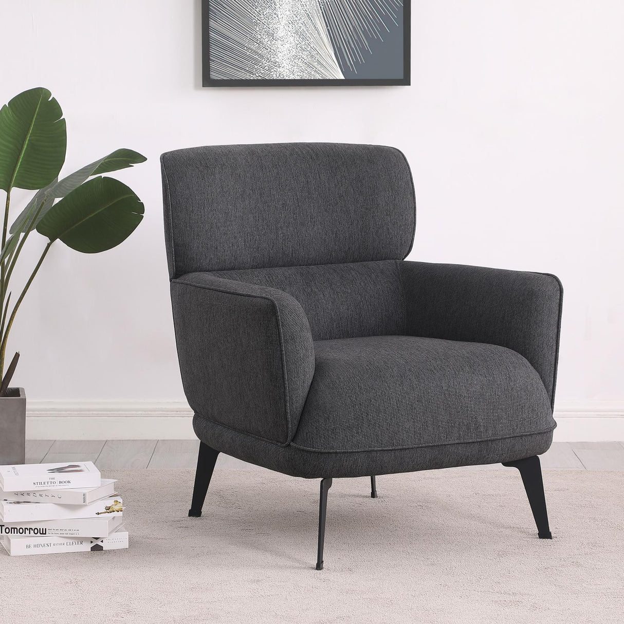 Andrea Grey Heavy Duty High Back Accent Chair from Coaster - Luna Furniture