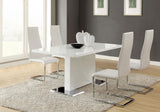 Anges White High Gloss/White 5-Piece Dining Set from Coaster - Luna Furniture