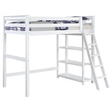 Anica 3-shelf Wood Twin Loft Bed White - 460089 - Luna Furniture