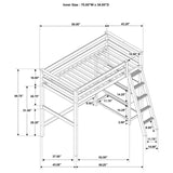 Anica 3-shelf Wood Twin Loft Bed White - 460089 - Luna Furniture