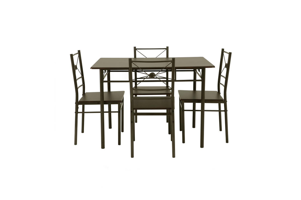 Anna Dark Bronze 5-Piece Rectangular Dining Set from Coaster - Luna Furniture