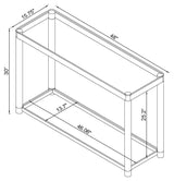 Anne Sofa Table with Lower Shelf Chrome/Clear from Coaster - Luna Furniture